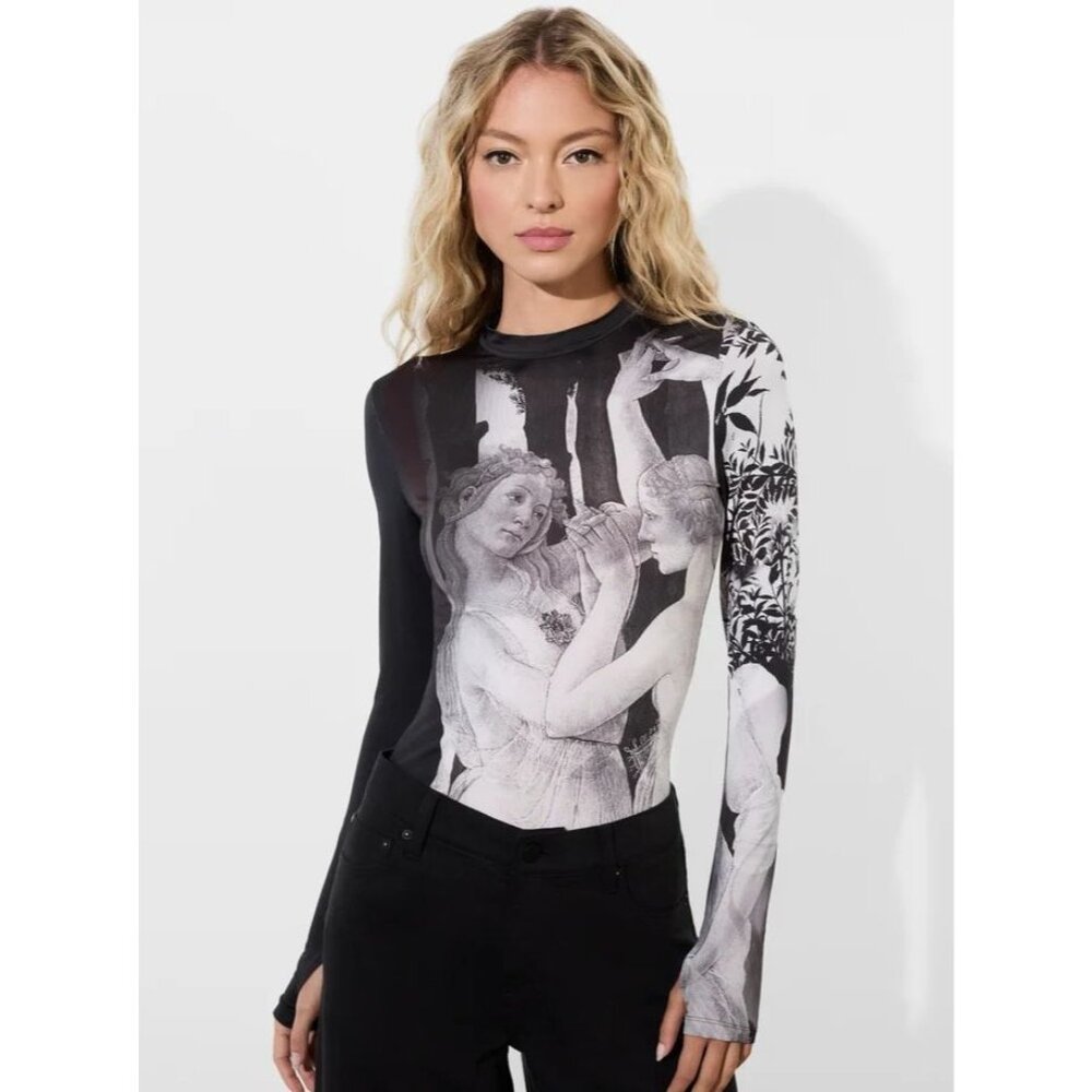 Alice + Olivia Delaina Renaissance Fresco Top Medium NWT